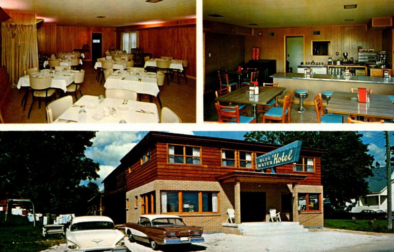 Blue Water Hotel (Les Cheneaux Coffee Roasters) - Vintage Postcard (newer photo)